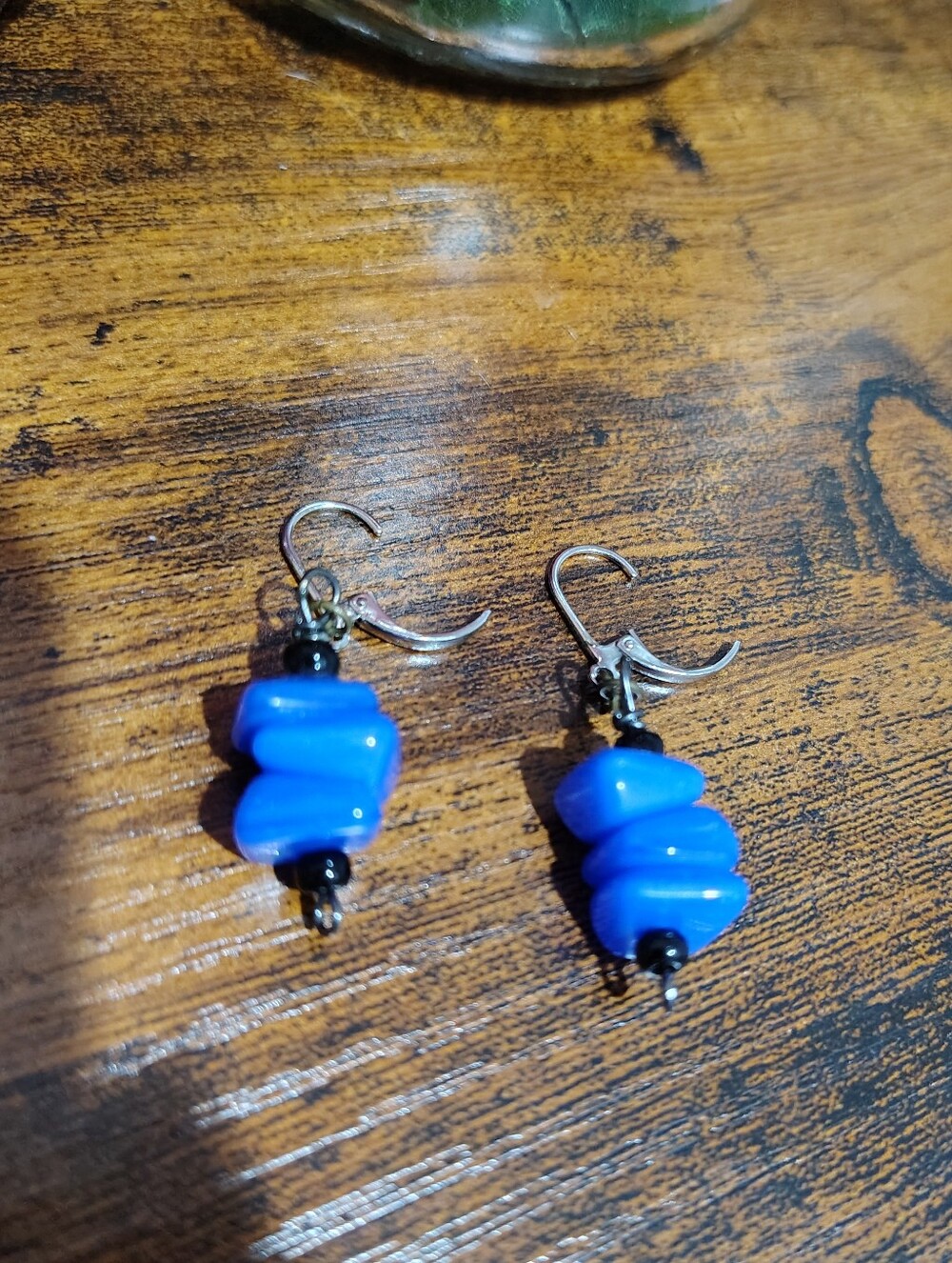 Blue Bead Dangle Earrings - Women Jewelry,  Handmade